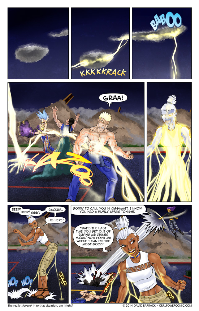 Grrl Power #228 – 1.56×10^20 electrons walk into a bar…