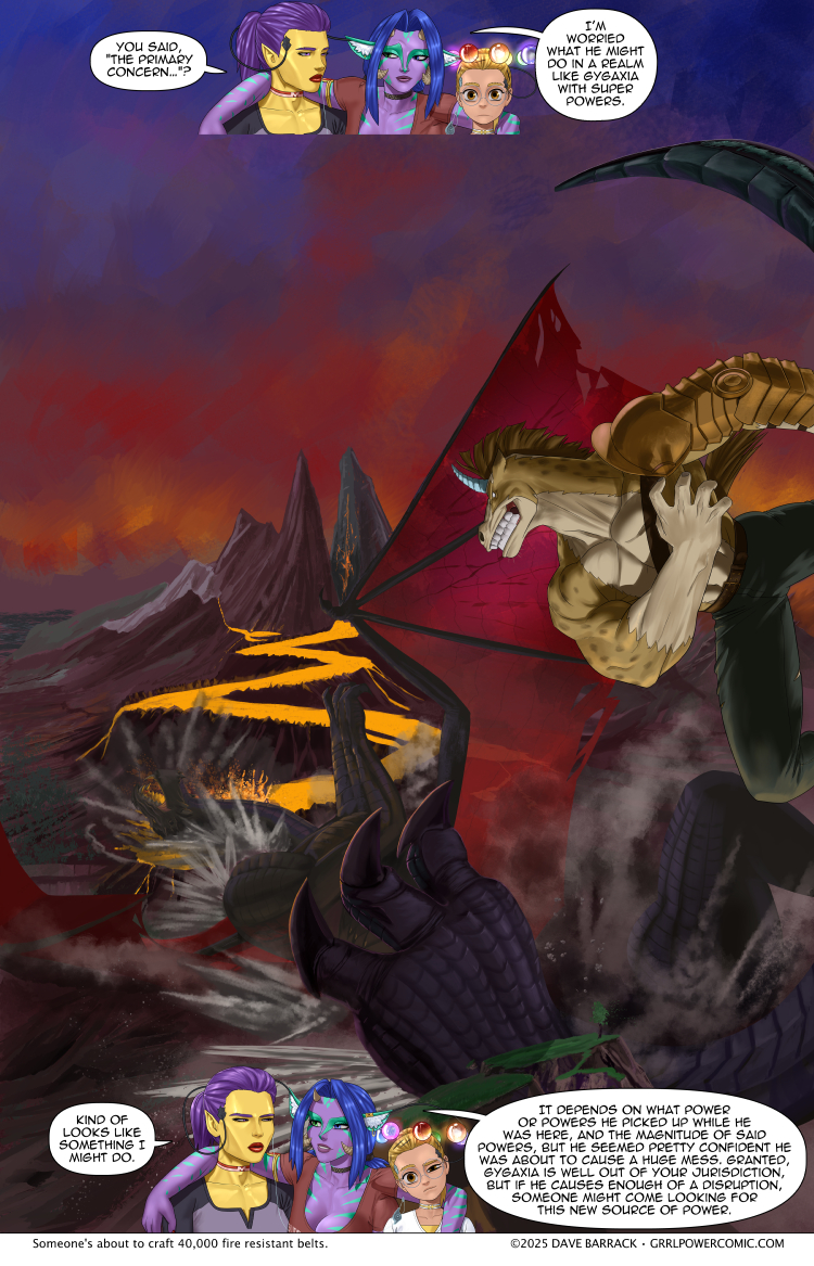 Grrl Power #1359 – The dragon goes, “Ow awoo uwu ooooo.”